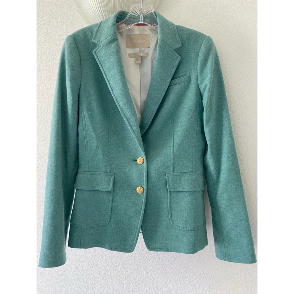 BR Wool Blend Equestrian Teal Blazer